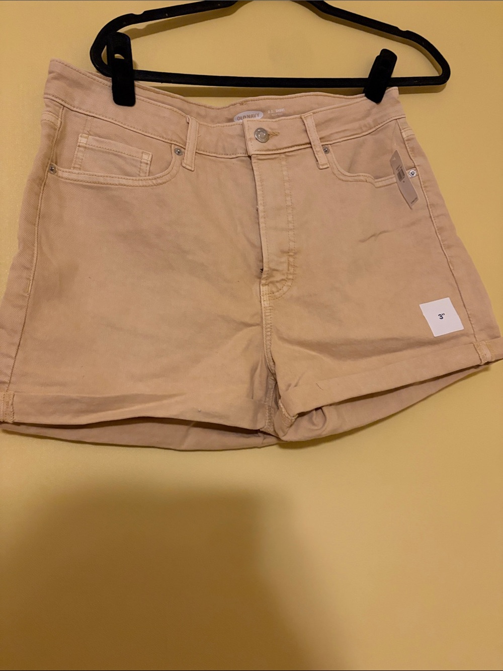 Old Navy Beige High-Rise Cotton Jean Shorts
